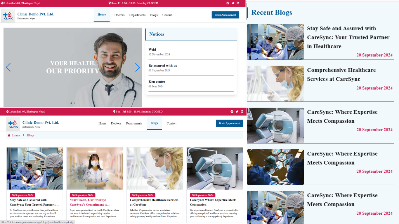 Healthcare Clinic Multi-Page Website